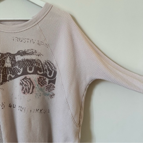 Free People Thermal Boxy Long Sleeve Top Size XS - Picture 3 of 7